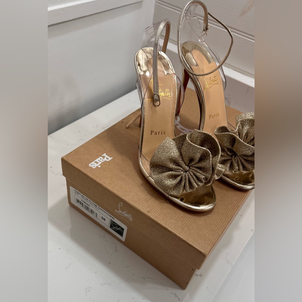 Christian louboutin gold pvc